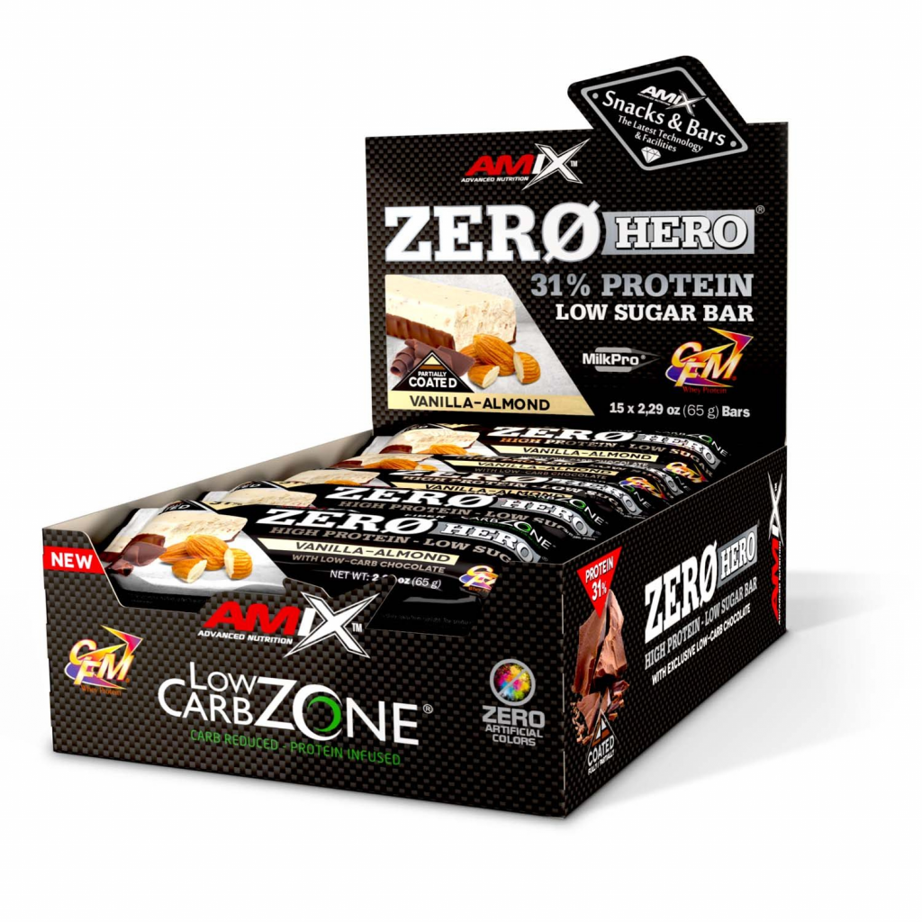 Zero Hero 31% Protein Bar 16x65g Vanilla Almond