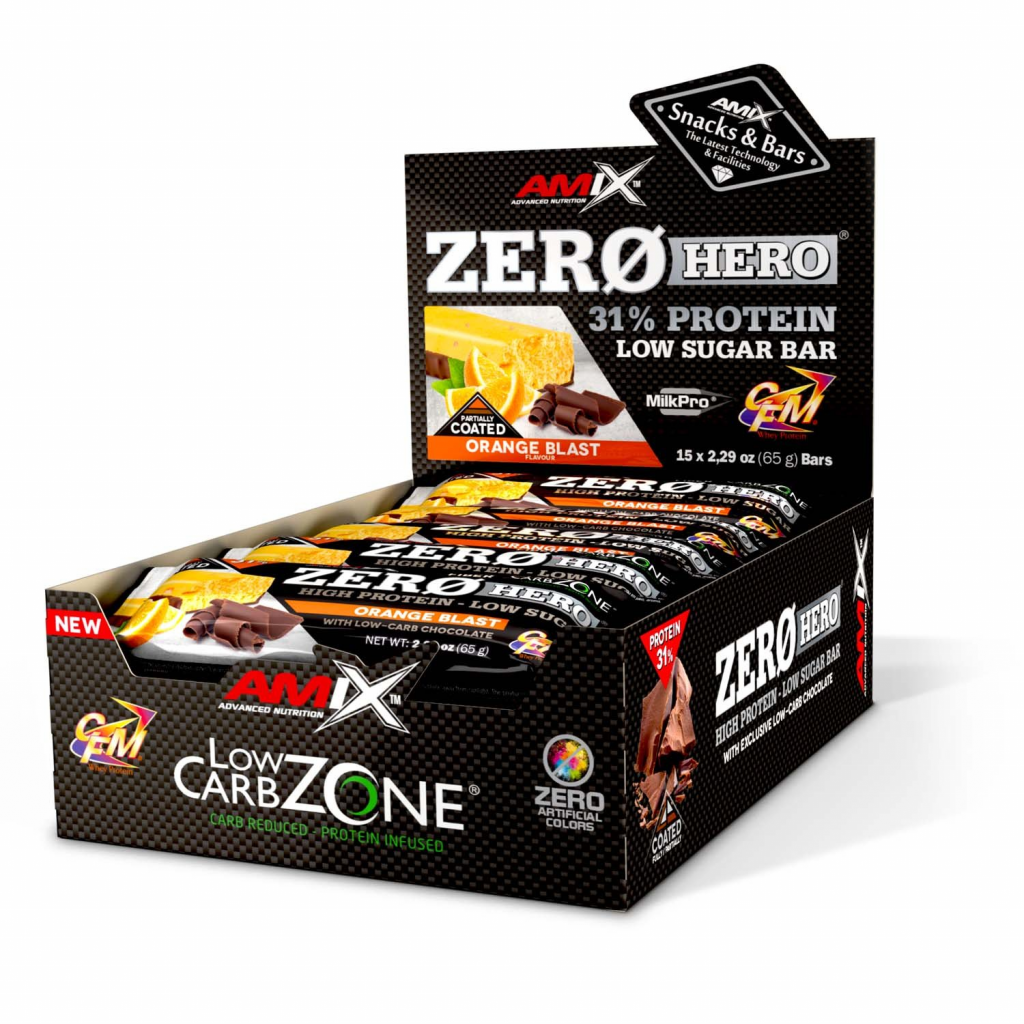 Zero Hero 31% Protein Bar 16x65g Orange