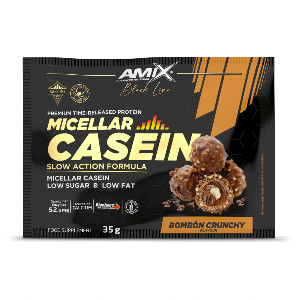 Black Line Micellar Casein sachets 35g - bombón crunchy