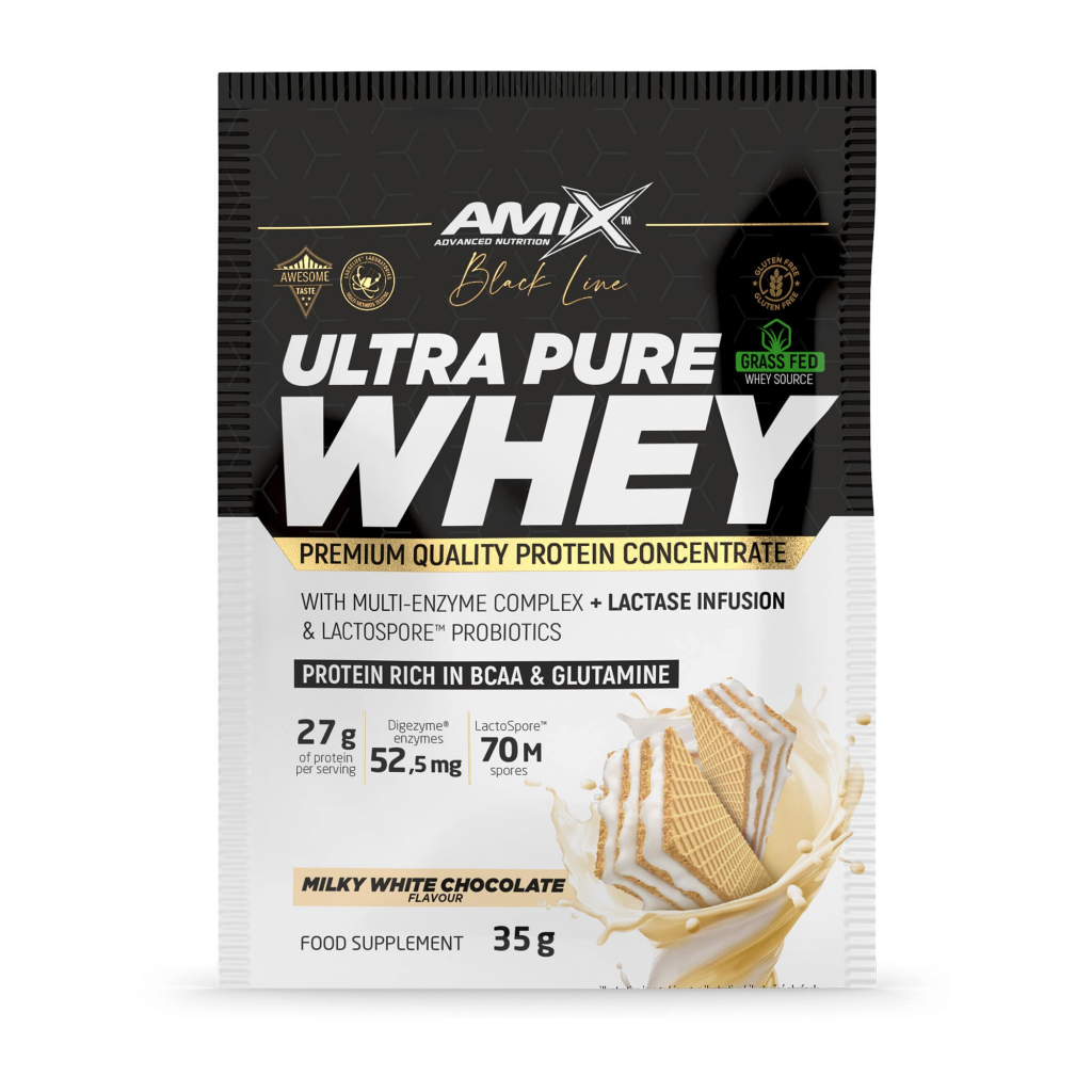 Black Line Ultra Pure Whey Protein sachets 35g - milky white chocolate