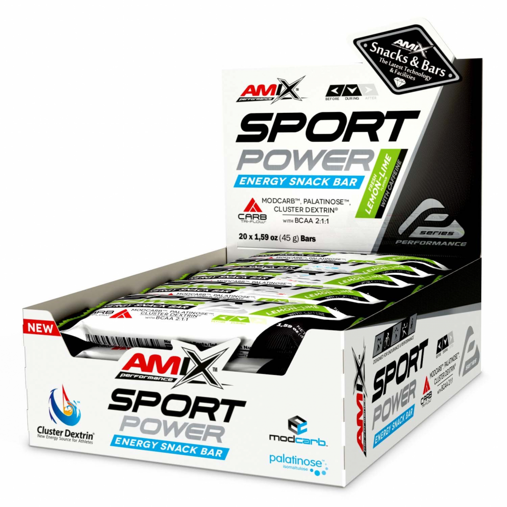 Performance Amix Sport Power Energy Snack Bar s kofeinem 20x45g Lemon